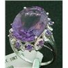 Image 1 : 10.15 Ct Genuine Amethyst Ring In 10k White Gold