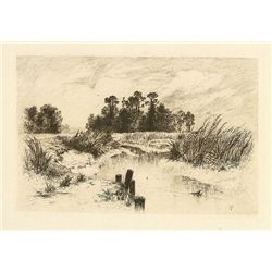 Moran  Passaic Meadows  Original Etching