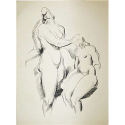 Archipenko Original Lithograph  Figürliche Komposition 