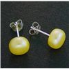 7 Mm Yellow Pearl Stud Earrings