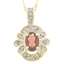 1 Ctw Garnet & Diamond Pendant