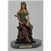 "Seated Mandolin Girl" Bronze Sculpture - A. Moreau