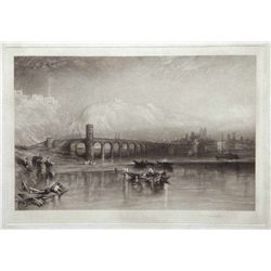 J. M. W. Turner | Sir Frank Short Mezzotint  "Erhrenbreitstein To Coblenz, No. 2"