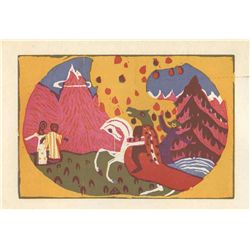 Wassily Kandinsky Original Woodcut  Berge  (Mountains)