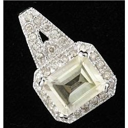 3 Ctw Citrine & Diamond Pendant 10kw