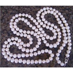 Genuine 30  White Cultured Pearl Necklace