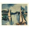 Image 1 : Vlaminck Original Lithograph "Sailing Boats On The Seine"