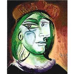 Picasso "Lady With Green Hair And Brown Hat"