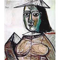 Picasso  Seated Lady With Fan Shaped Hat 