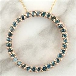 1/2 Ctw. Blue Diamond Circle-Of-Love Necklace