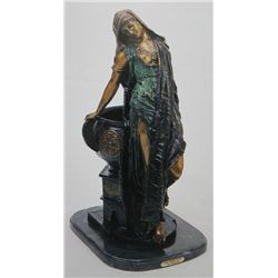 "Arab Woman With Urn" Bronze Sculpture - Waager