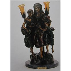  School  Teacher  Bronze Sculpture Lamp - A.  Moreau