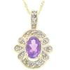 1 Ctw Amethyst & Diamond Pendant