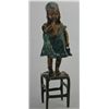 "Standing Girl On Chair" Bronze Sculpture - Clara