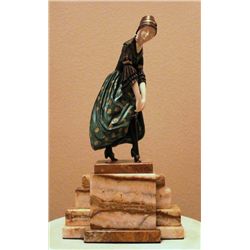 Chiparus - "Accident" - Bronze And Ivory Sculpture