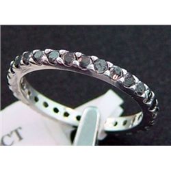 1.20 Ctw. Black Diamond Eternity Band Ring In Sterling Silver