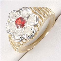 1.0 Ctw. Diamond &  Ruby Ring In 10 Ky Gold