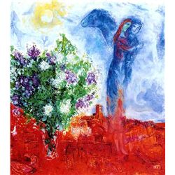 Marc Chagall  Couple Above St. Paul 