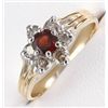 Image 1 : 1 Ctw. Garnet & Diamond 10k Gold Ring