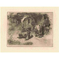 Buhot  Gardiens Du Logis  Original Etching And Aquatint