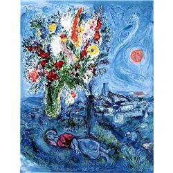 Marc Chagall  La Dormeuse Aux Fleurs 