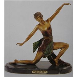 "Kneeling Deco Dancer" Bronze Sculpture - Chiparus