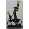 Image 1 : "The Bicycle Spring Time" Bronze Sculpture Lamp Inspired - Icart