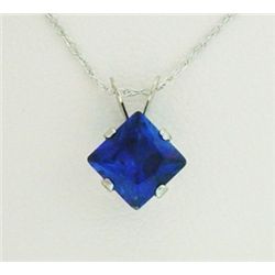 Created Sapphire 10kw Gold Necklace