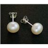 Image 1 : 7 Mm White Pearl Stud Earrings