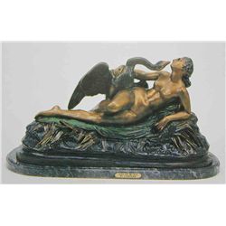 "Aleda And The Swan" Bronze Sculpture - Clesinger