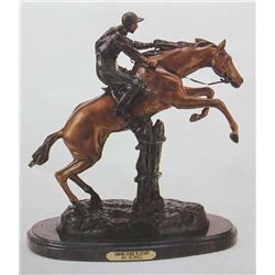  Jumping Horse With Jockey  Bronze Sculpture - Bofill