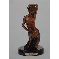 "Kneeling Nude" Bronze Sculpture - Preiss