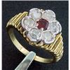 Image 1 : 1.50 Ctw Diamond & Garnet Ring In 10ky Gold