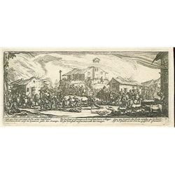 Jacques Callot "Plundering And Burning Of A Village" Etching