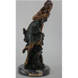 "Golden Girl" Bronze Sculpture - A. Moreau