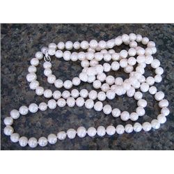 Genuine 26  White Cultured Pearl Necklace