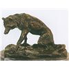 Image 2 : "Wolf With Bone" Bronze Sculpture - Russell