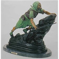 "Arab On Rock" Bronze Sculpture - Gulleman