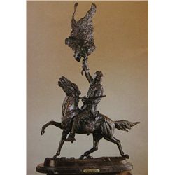 "Buffalo Signal" Bronze Sculpture - Remington
