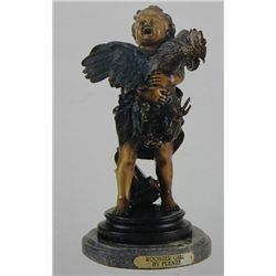"Rooster Girl" Bronze Sculpture - Fuenze