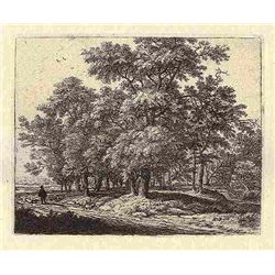 Anthonie Waterloo Original Etching "Traveller Near A Wood"
