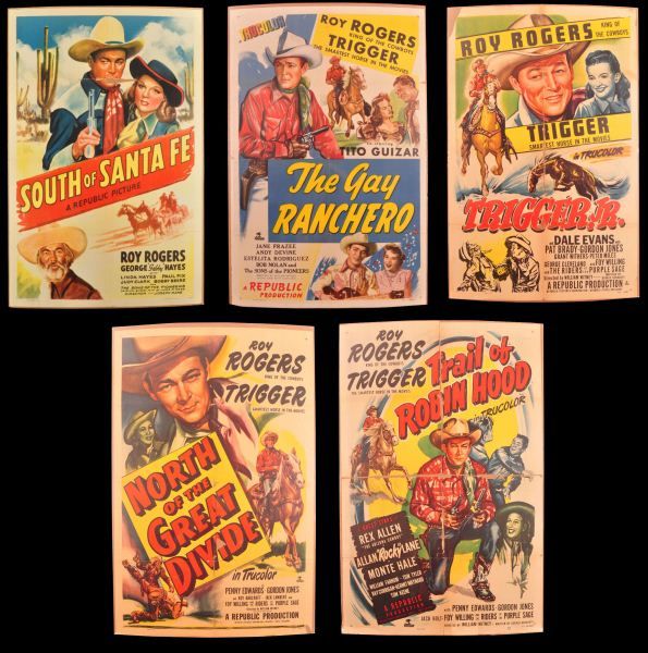 Collection of 5 Roy Rogers Movie Posters