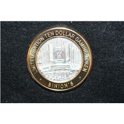 Binion's Gambling Hall & Hotel Limited Edition Two-Tone $10 Gaming Token, .999 Fine