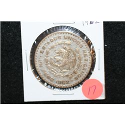 1962 Mexico Un Peso Foreign Coin