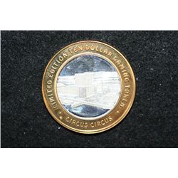 Circus Circus Limited Edition Two-Tone $10 Gaming Token, .999 Fine