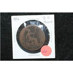 1890 Great Britain Penny Foreign Coin