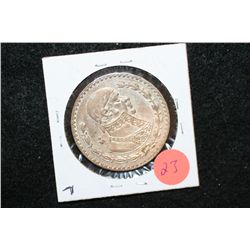 1957 Mexico Un Peso Foreign Coin