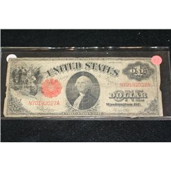 1917 United States Note $1, Red Seal, Large Washington Bill
