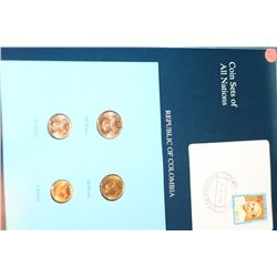 Republic of Columbia; Coin Sets of All Nations W/Stamp Dated 1992