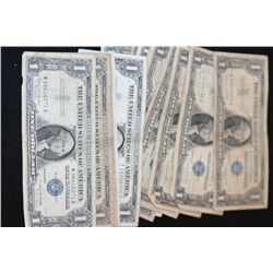 US Silver Certificate $1, Blue Seal, Various Dates & Conditions, Lot of 20